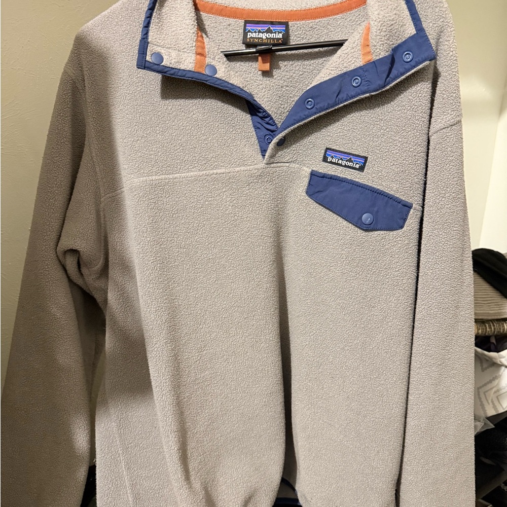 Patagonia Synchilla Fleece in Gray and Blue